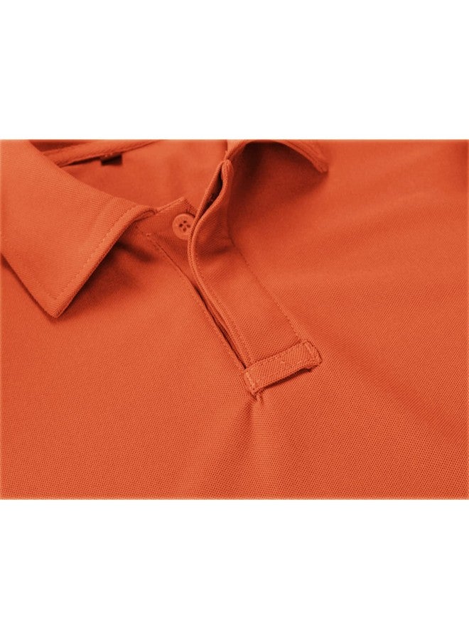 ZITY Mens Polo Shirt Short Sleeve Sports Tactical T-Shirt Athletic Golf Polos Daily Casual Stylish Collared Shirts for Men Orange XX-Large - Image 5